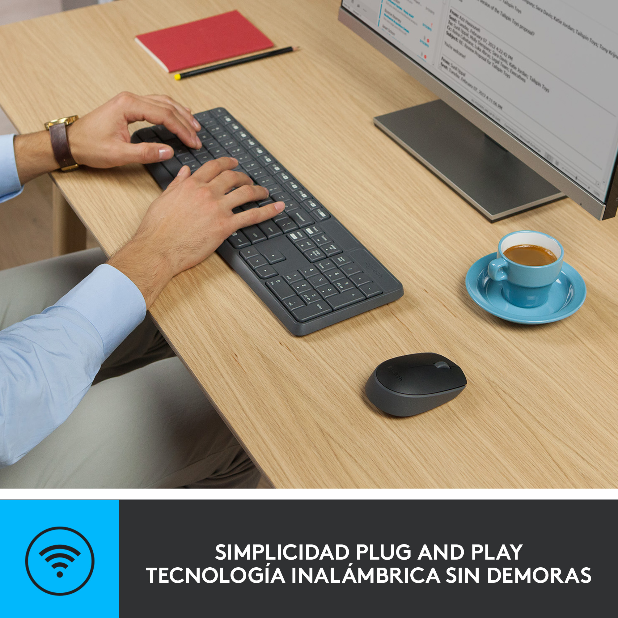 Logitech Mk235 Combo Inalámbrico Teclado Multimedia Y Mouse - Imagen 4