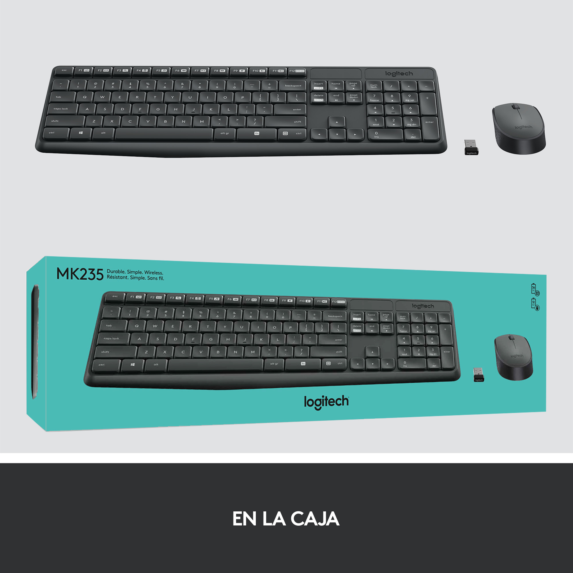 Logitech Mk235 Combo Inalámbrico Teclado Multimedia Y Mouse - Imagen 2