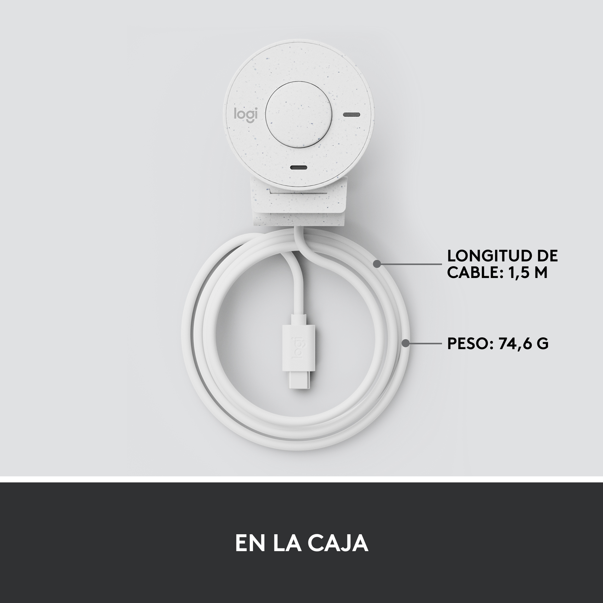 Camara Logitech Brio 300, Webcam Full Hd Rightlight 2,blanco - Imagen 4