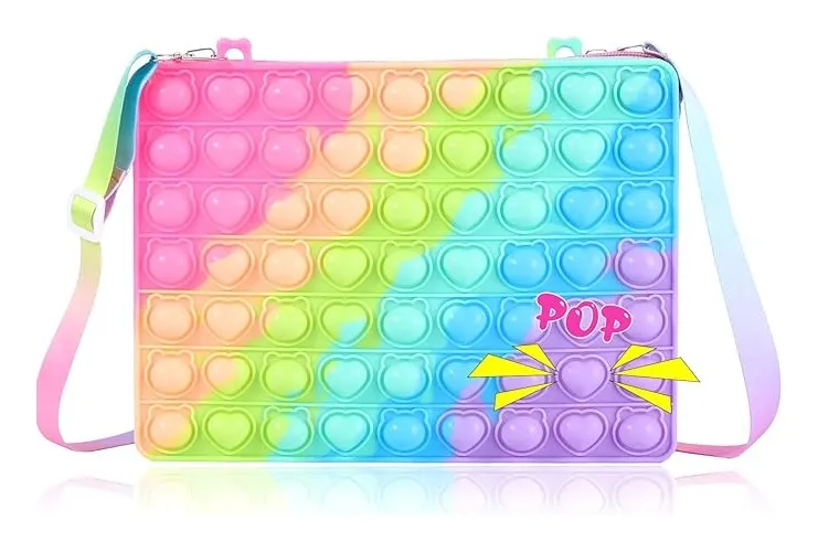Push Pop It Bolso Arcoíris Para Niñas Burbujas Reventar
