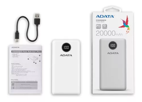 Banco De Poder Adata P20000qcd 20000 Mah Blanco - Imagen 3