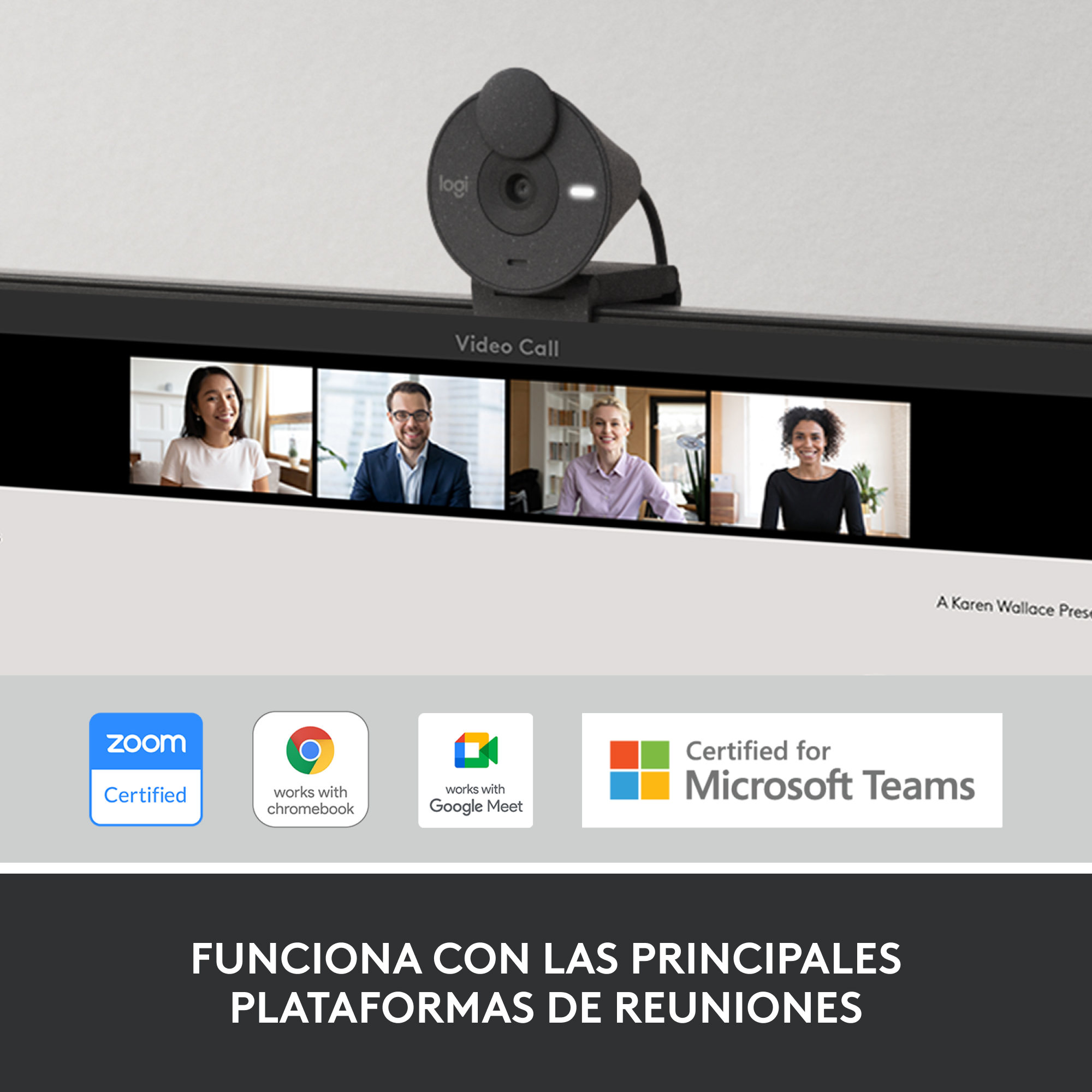 Camara Logitech Brio 300, Webcam Full Hd Rightlight 2 Negro - Imagen 2