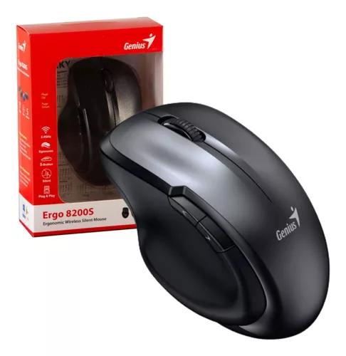 Mouse Genius Ergonomico 8200s Inalambrico Gris Hierro - Imagen 2