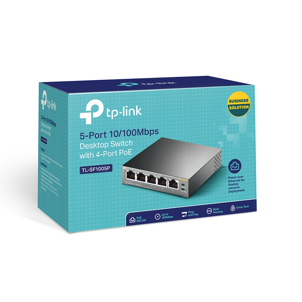 Switch Escritorio Tp-link Poe 5 Puertos 10/100, Tl-sf1005p - Imagen 2