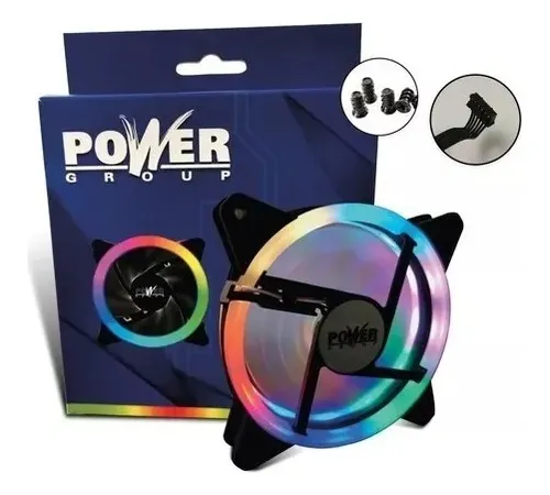 Kit 4 Ventiladores Power Group Rgb Y Argb + Controlador - Imagen 2