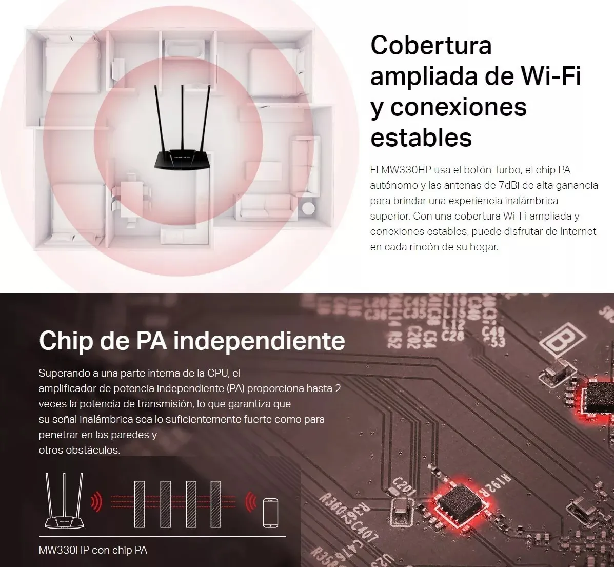 Router Wifi Mercusys Mw330hp Alto Poder Rompemuros 300mbps - Imagen 4