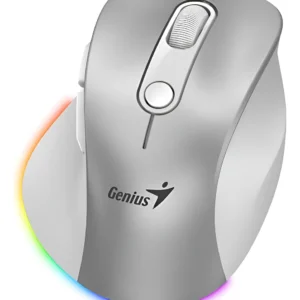 Mouse Genius inalámbrico Bluetooth recargable Mini Ergo 9000S Pro Silver