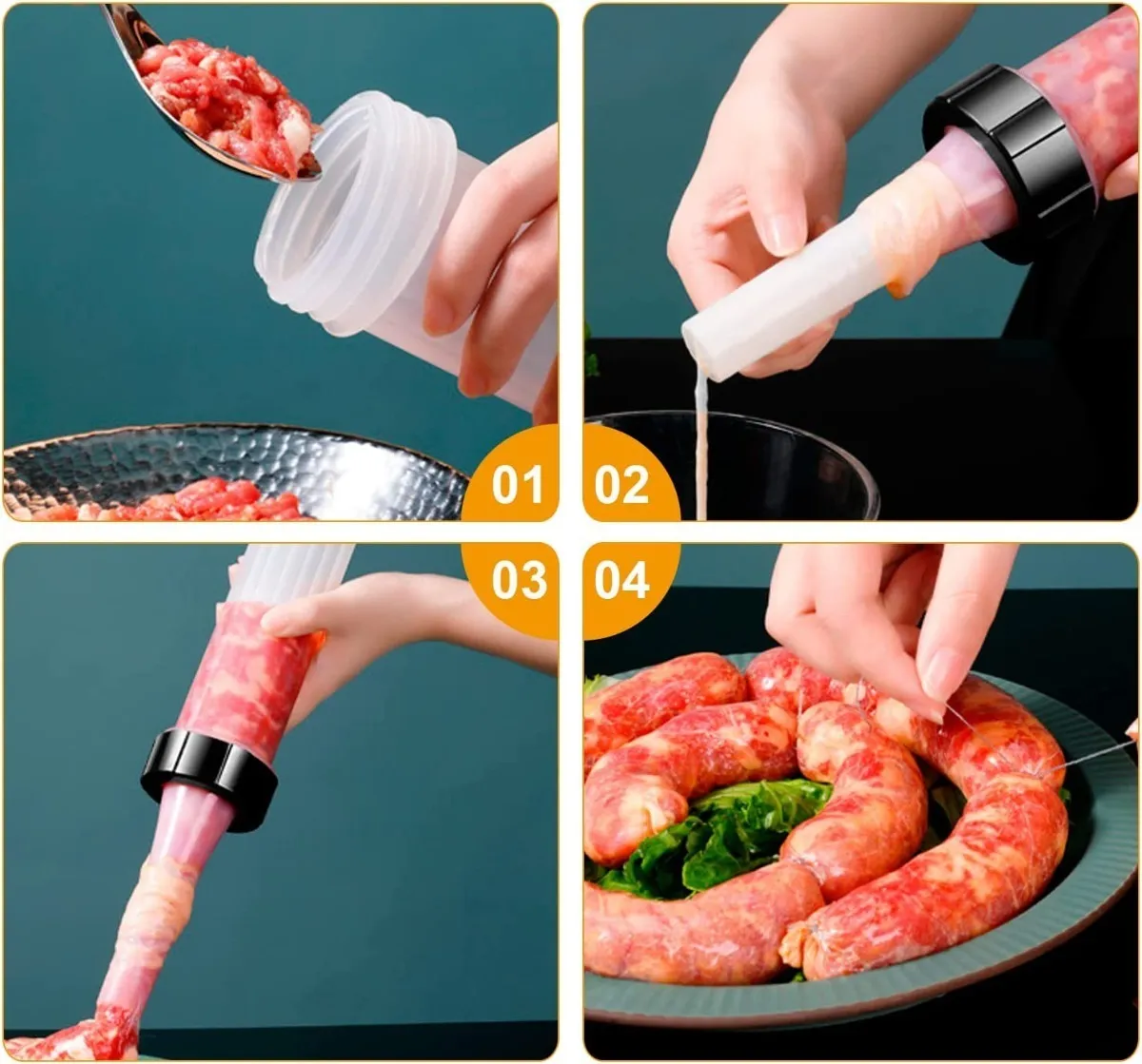 Maquina Manual Embutidos Salchichas Longaniza Chorizo Plastico - Imagen 2