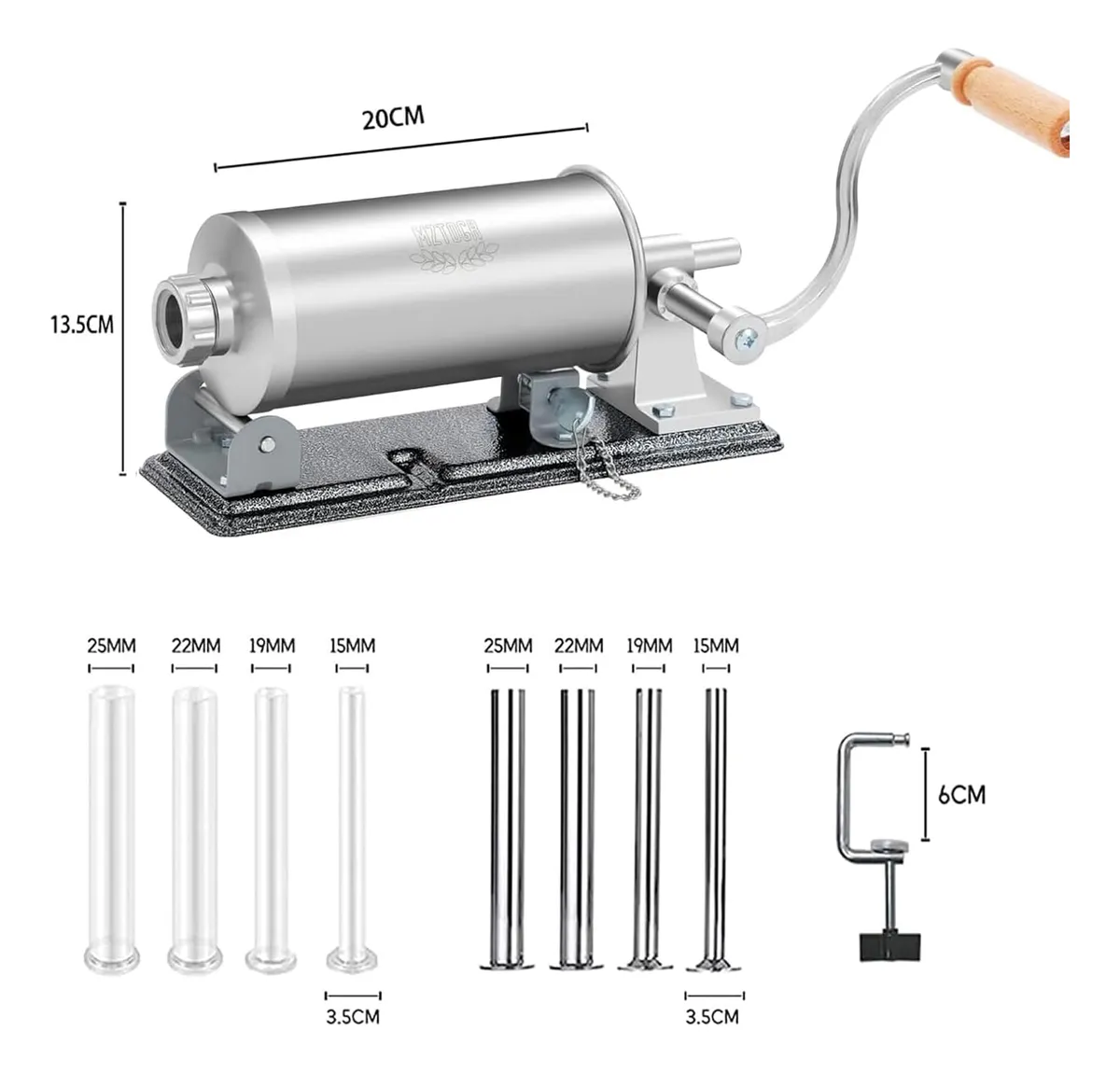 Embutidora De Salchichas, Maquina De Cocina Relleno 2.5 Libr - Imagen 2