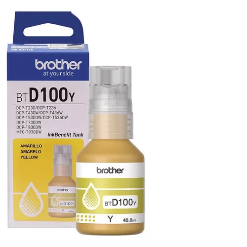 Tinta Brother Btd100y Color Amarillo Serie Inkbenefit