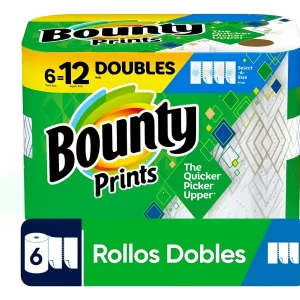 Toallas De Papel Bounty Impresas, 6 Rollos Dobles