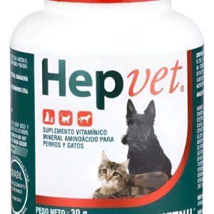 Suplemento Hepvet Para Perro Y Gato 30 Comp X 30g