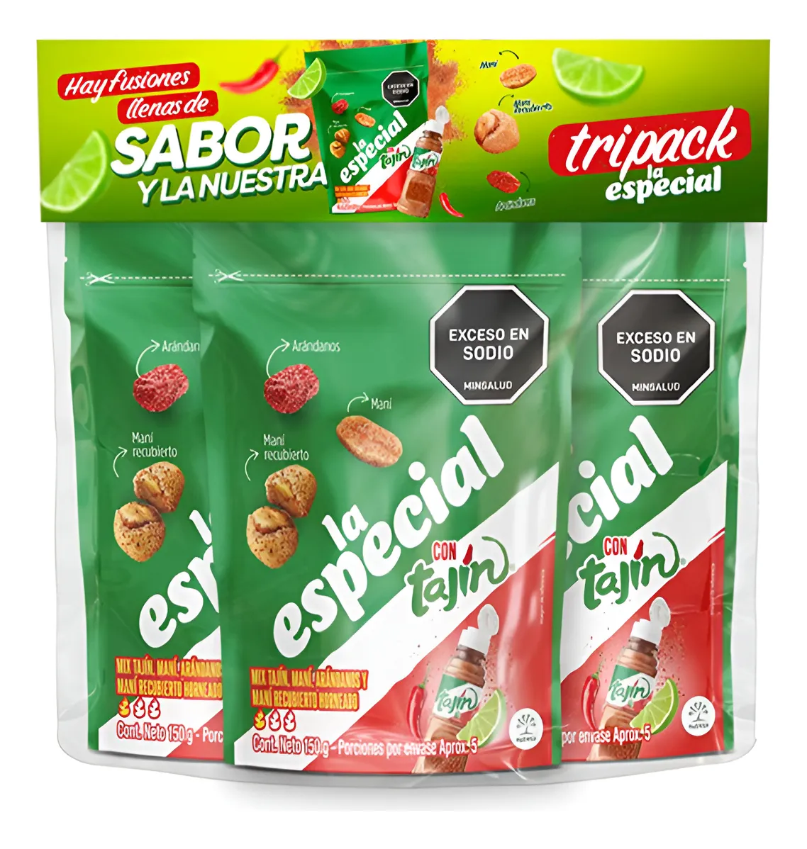 La Especial Mezcla De Maní Con Tajín 3 Unidades / 150 G