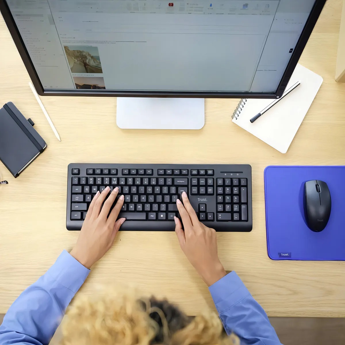 Combo Teclado Y Mouse Trust Primo Inalambrico Negro 25433 Negro Negro - Imagen 2