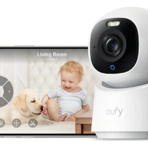 Cámara De Seguridad Eufy T8417 Blanco Interior 8mp 360° - 4k Hd, Wi-fi, Ai Con Detección De Humanos/mascotas/llanto, Compatible Homekit/alexa/google, Montaje Pared/escritorio, Soporta Microsd Blanco