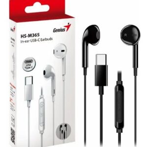 Auriculares In-ear Genius Hs-m365 Microfono Usb-c Color Negro