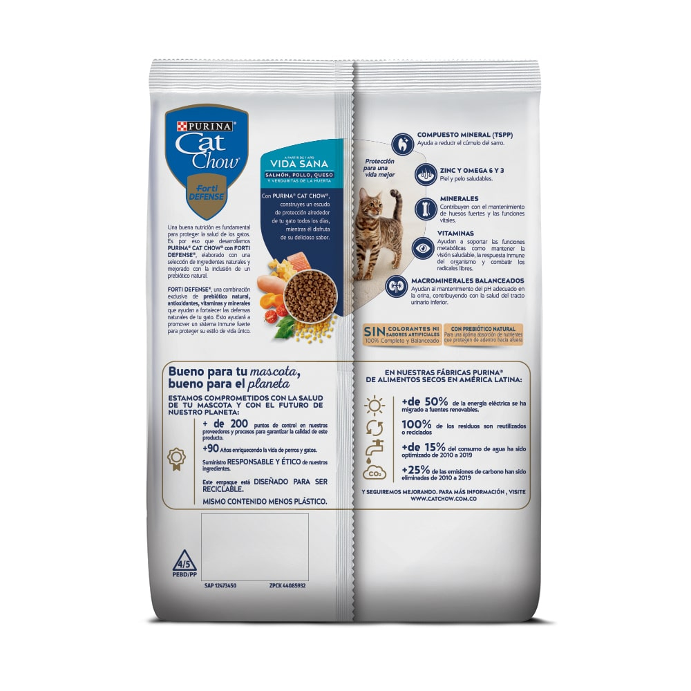 Alimento Cat Chow Gatos Vida Sana Salmón y Pollo 3 Kg - Imagen 2