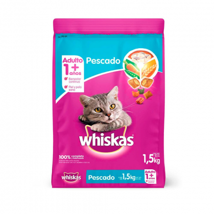 alimento Whiskas para gato adulto pescado 1.5 Kg