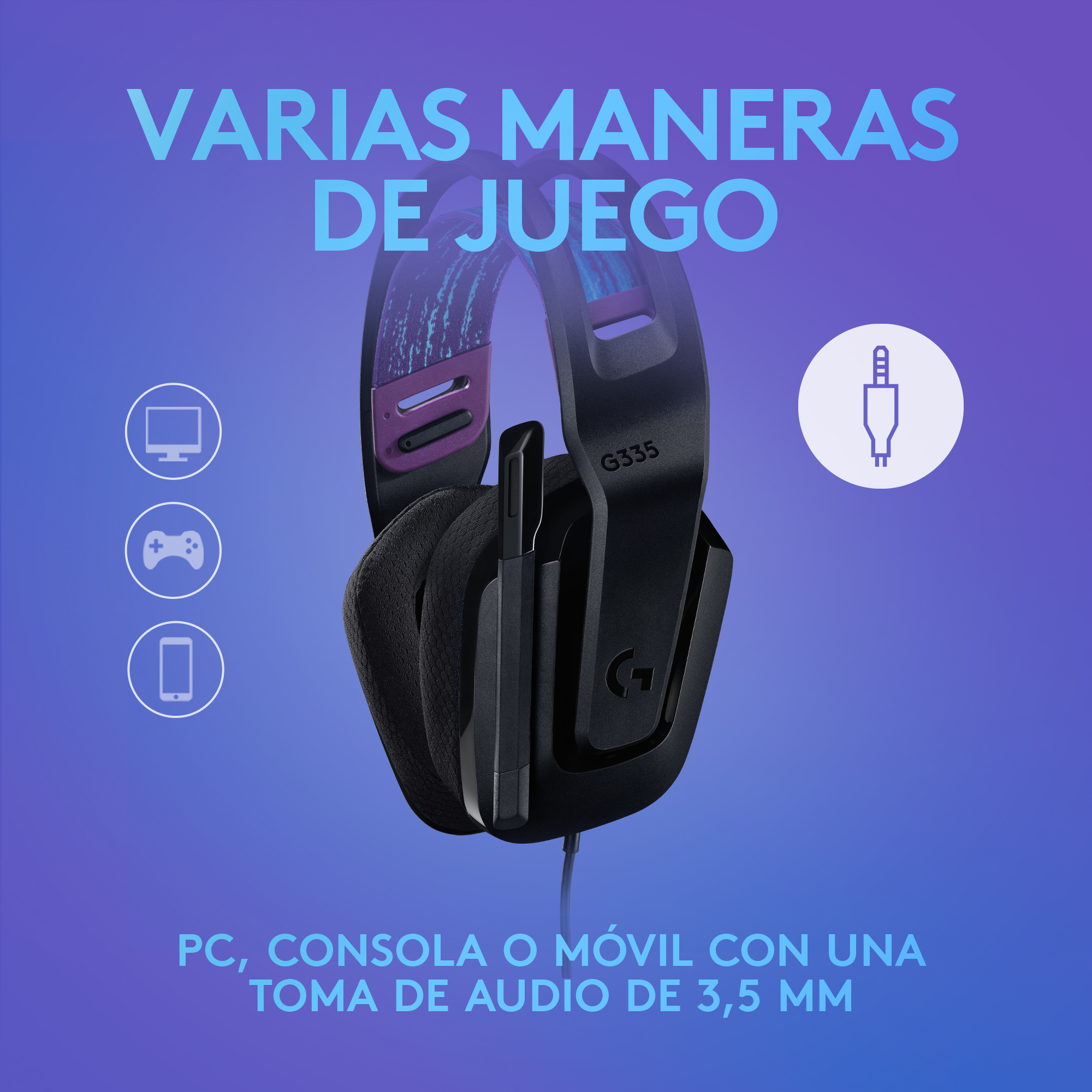 Logitech G335 Diadema Gamer Pc Ps5xbox Color & Confort Negro - Imagen 4