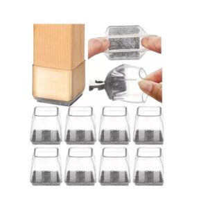 Protector Pata Silla En Silicona Con Fieltro Cuadrada X 8 Unidades