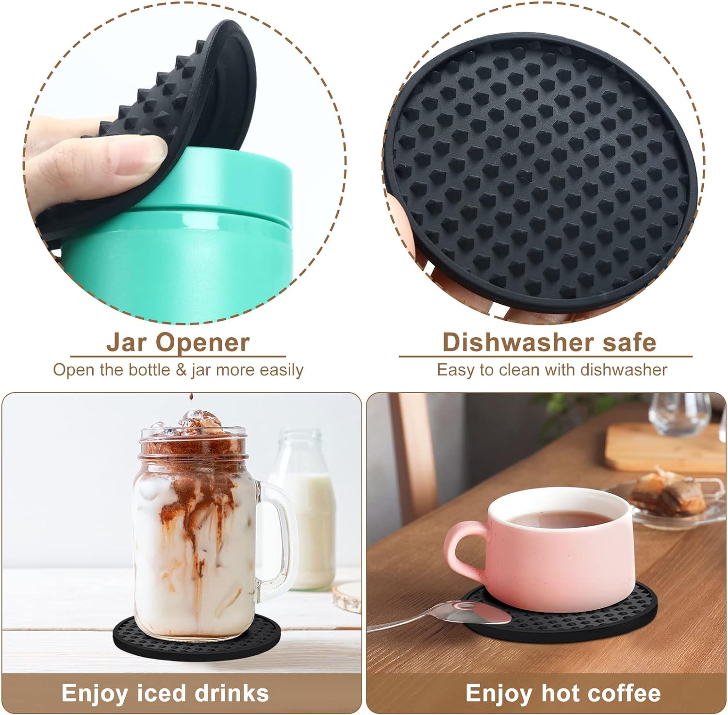 Posavasos De Silicona Redondos Antiquemaduras 6 Piezas - Imagen 5