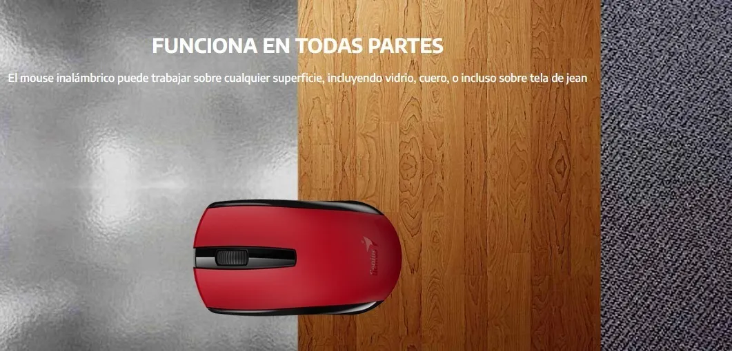 Mouse Inalámbrico Ecologico Recargable Genius Eco-8100 Rojo - Imagen 2