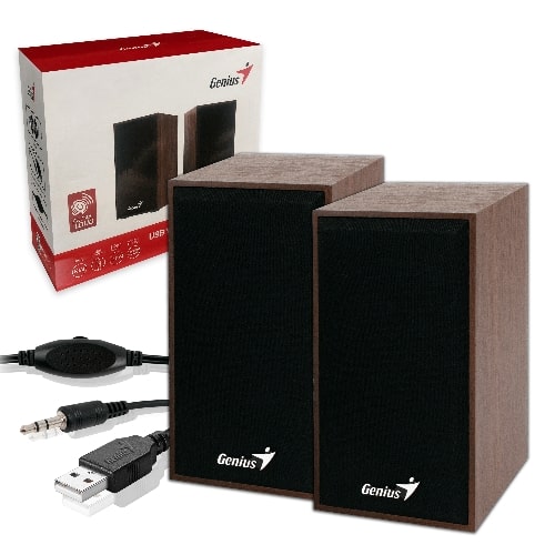 Parlantes Genius Sp-hf180 Madera 6 Wats 3.5 Mm - Imagen 3