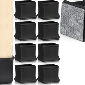 Protector Pata Silla En Silicona Cuadrada X 8 Unid Negro
