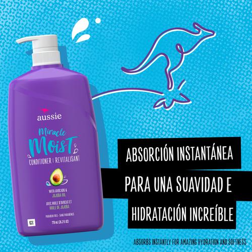 Aussie Acondicionador Miracle Moist Sin Parabenos 778 ml / 26.3 oz - Imagen 2