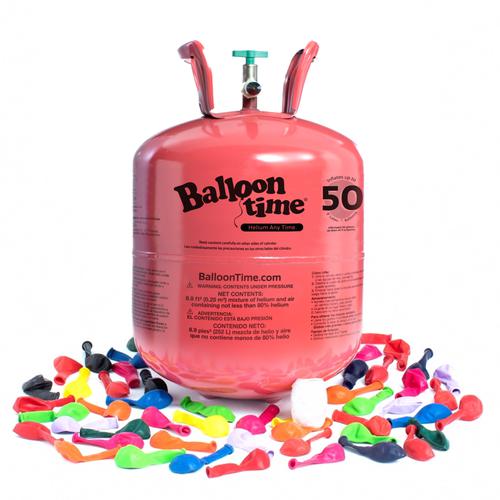 Tanque De Gas Helio Balloon Time Inflador 50 Globos Bombas - Imagen 2