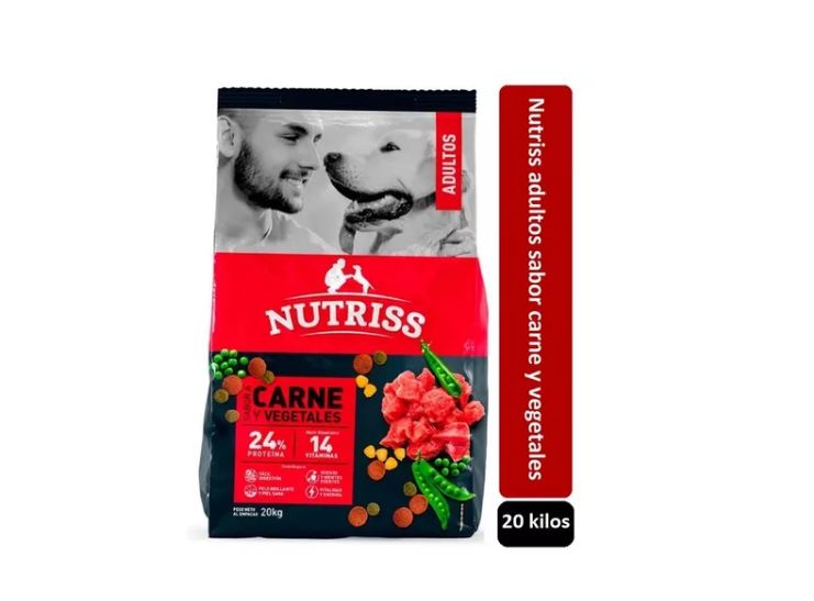 Alimento Nutriss para perro adultos sabor a carne y vegetales x20kg