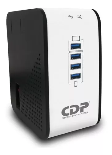 Regulador De Voltaje Cdp R2cu-avr 1008, 1000va/8 Tomas/4 Usb