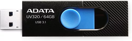 Memoria Usb Adata Uv320 64gb 3.2 Gen 1 Negro Y Azul