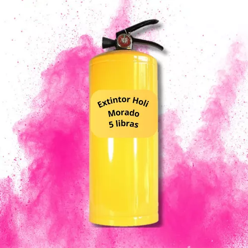 Extintor Holi Neon Para Carnavales / Fiestas Cumpleaños 5 Libras Rosado