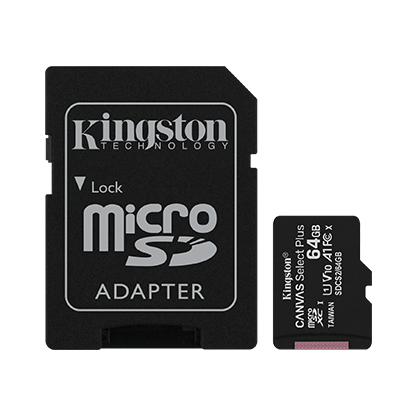 Memoria Micro Sd Kingston 64 gb 100 Mb/seg Canvas Sdcs2 negro