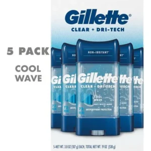 Gillette Cool Wave Desodorante en Gel 5 Unidades / 107 g / 3.8 oz