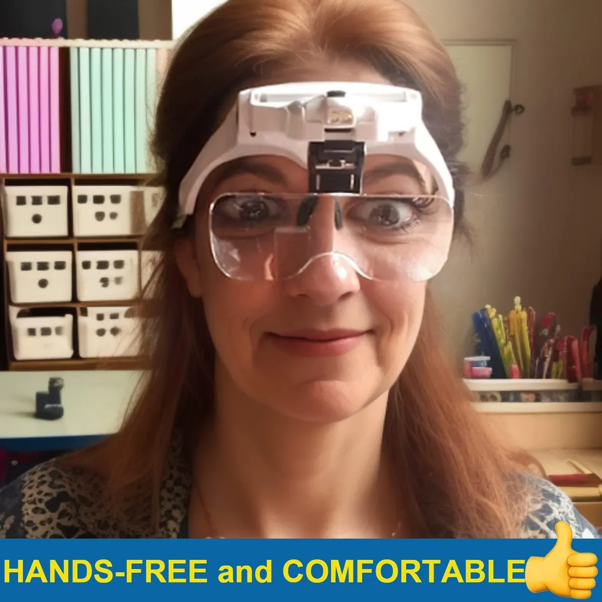 Gafas Manos Libres Lupa Carga Usb Con 2 Luces Led 5 Lentes - Imagen 3