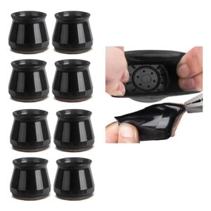 Protector Pata Silla Silicona Con Fieltro 16 Unidades Negro