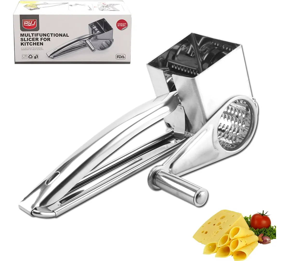 Rallador Manual De Queso De Acero Inoxidable Con Manivela