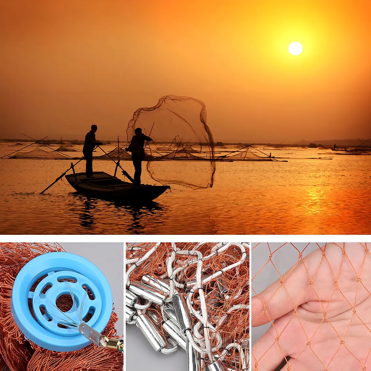 Atarraya Pesca De Cañamo De 3.60m De Diametro 1.80 Radio - Imagen 3