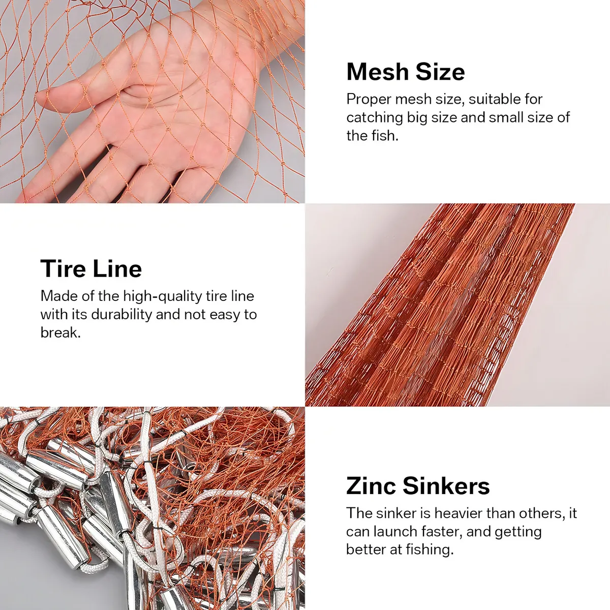 Atarraya Pesca De Cañamo De 3.60m De Diametro 1.80 Radio - Imagen 4