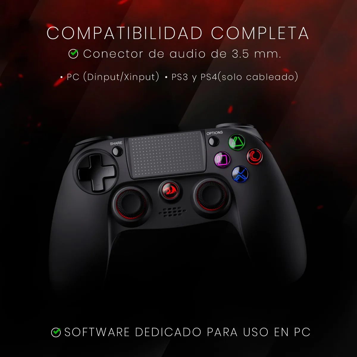 Game Pad Redragon Juno G818 Bluetooth/alámbrico - Imagen 4