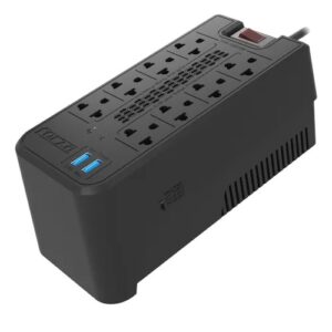 Regulador De Voltaje Automático Forza 1200va, 8 Tomas, 2 Usb
