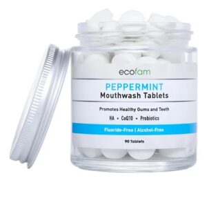 Ecofam Pastillas De Enjuague Bucal De Menta 90 Unidades