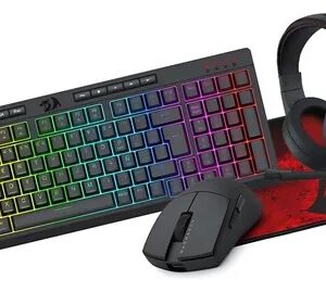 Kit Teclado/ Mouse/ Diadema/ Mousepad Redragon S147 Negro