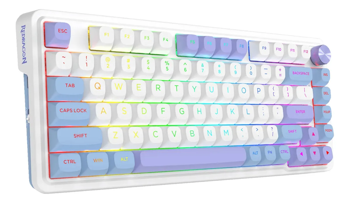 Teclado Gamer Inalámbrico Redragon Ucal Max K673wpb Mecánico Blanco Inglés Us - Imagen 2