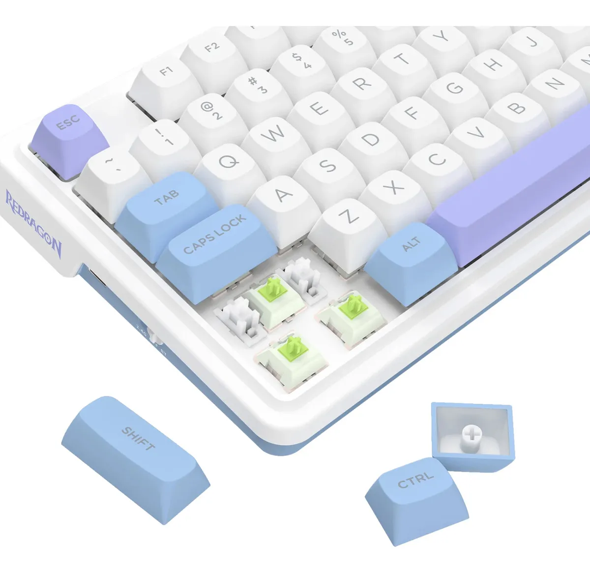 Teclado Gamer Inalámbrico Redragon Ucal Max K673wpb Mecánico Blanco Inglés Us - Imagen 3