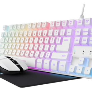 Combo Teclado+mouse/mouse Pad Trust Gxt794w Gaming 25233 Blanco