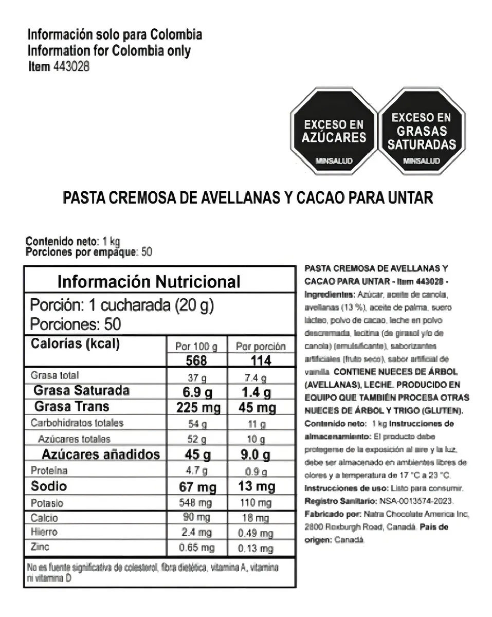 Member's Selection Crema De Avellanas Cacao Esparcible 1kg - Imagen 5