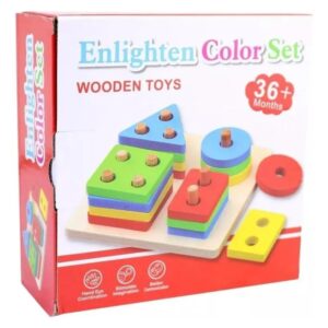 Encajable De Madera Didáctico Figuras Geométricas Colores Figure